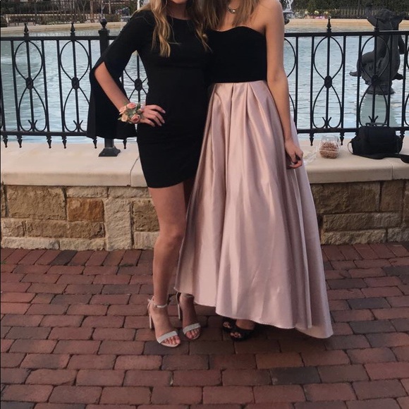 Betsy Adam pink and black long prom dress - Picture 2 of 2